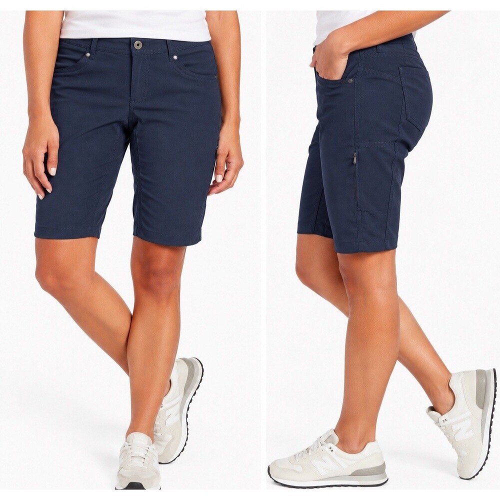 KUHL Trekr 11 Womens Hiking Shorts Indigo Navy Trail Athletic Outdoor Cargo Sz 2